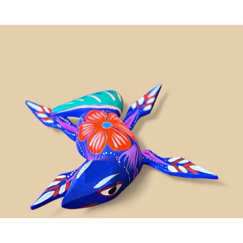 Oaxacan Alebrije Miniature Lizard Iguana Copal Wood Carving Multicolor Folk Art - Picture 2 of 10